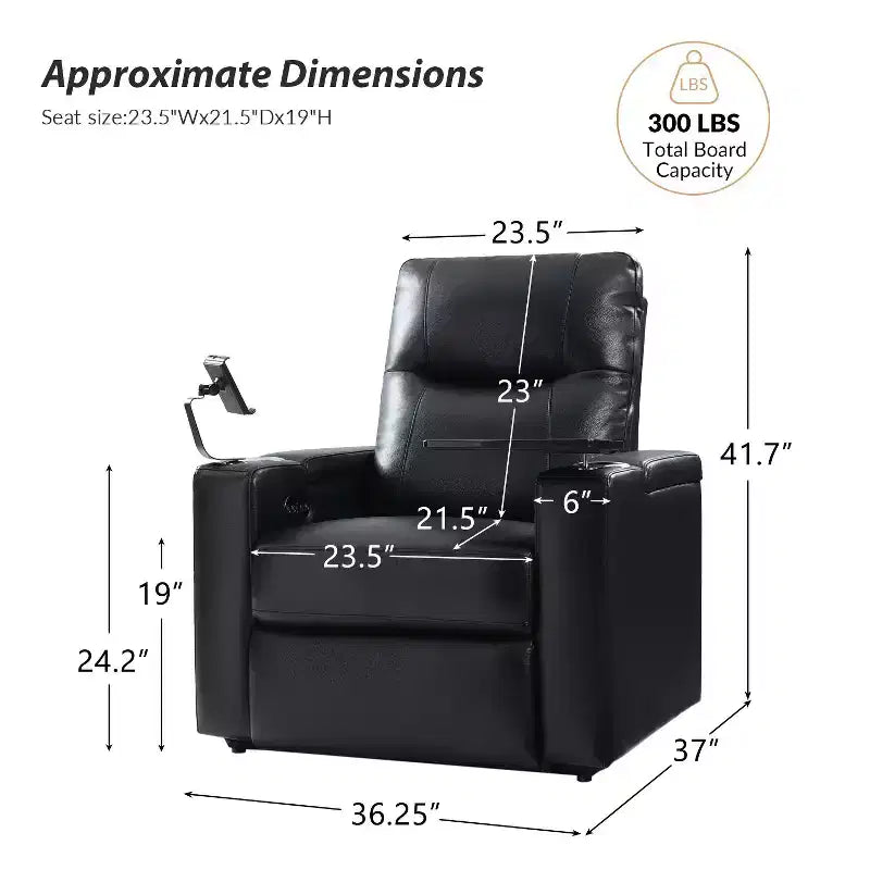 Fauteuil inclinable en cuir véritable