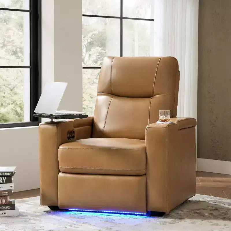 Fauteuil inclinable en cuir véritable