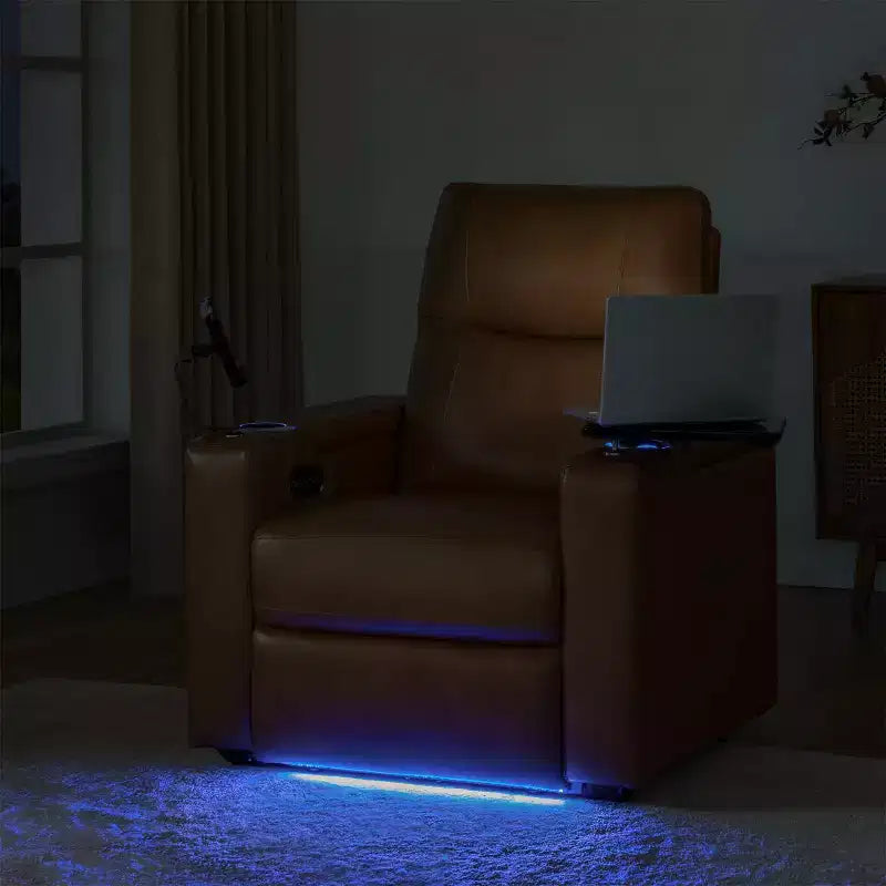 Fauteuil inclinable en cuir véritable