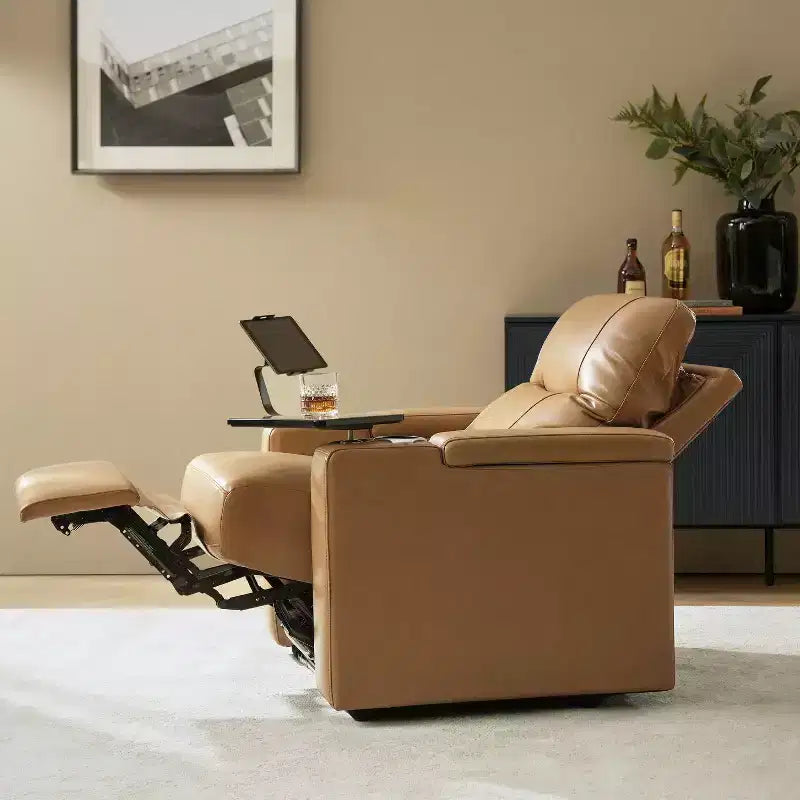 Fauteuil inclinable en cuir véritable