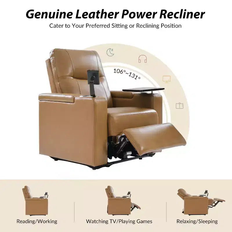 Fauteuil inclinable en cuir véritable
