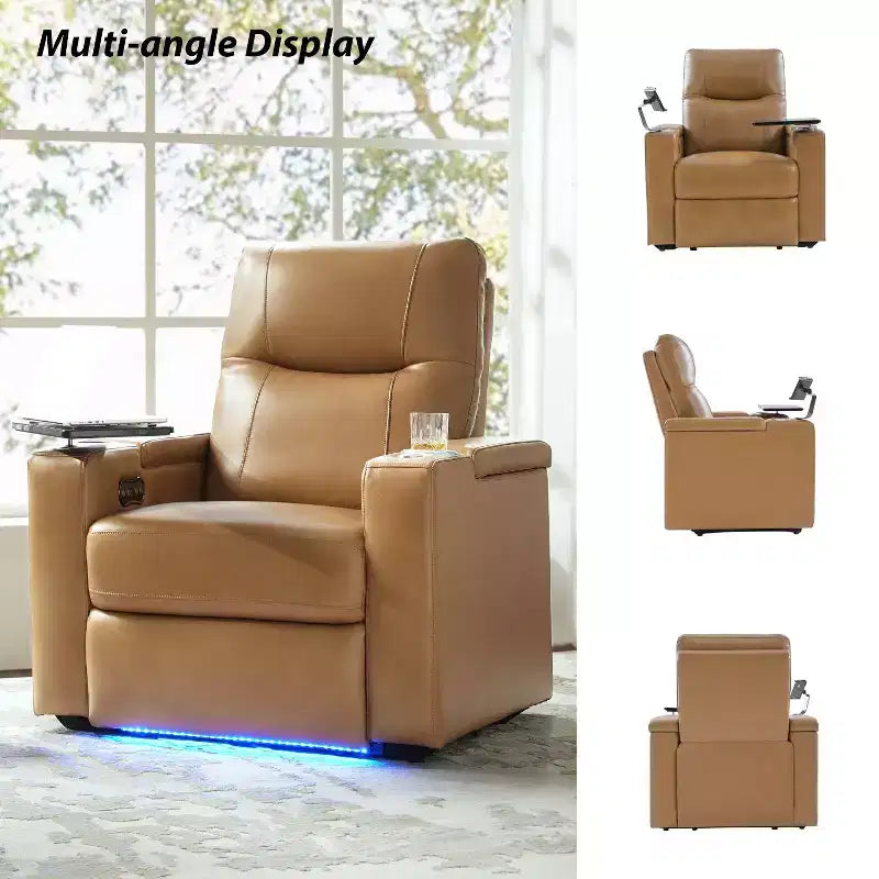 Fauteuil inclinable en cuir véritable