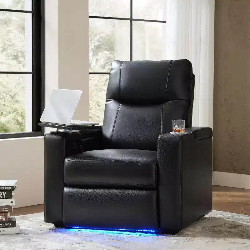Fauteuil inclinable en cuir véritable