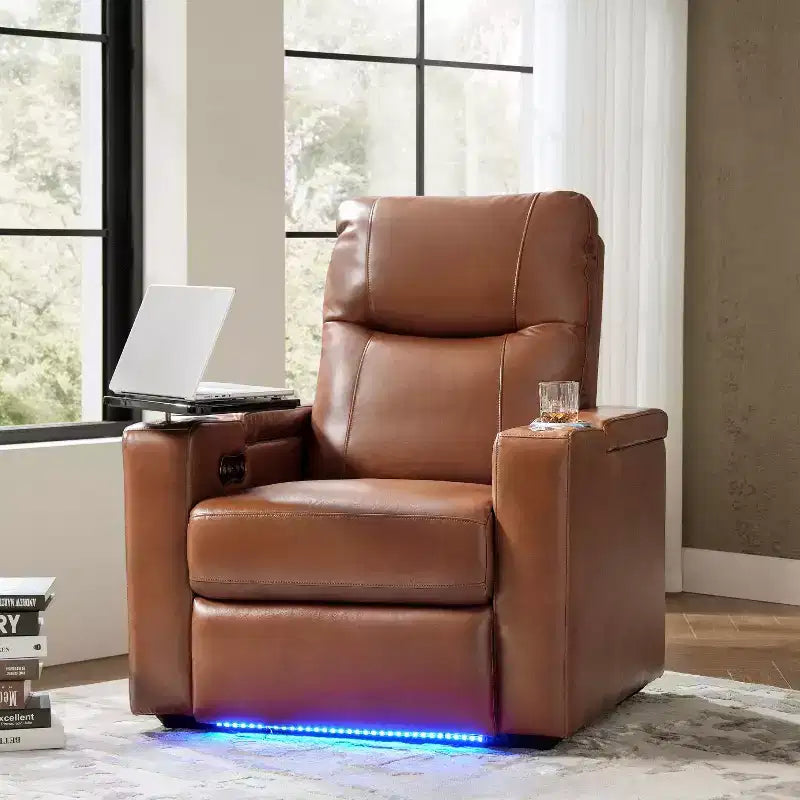 Fauteuil inclinable en cuir véritable