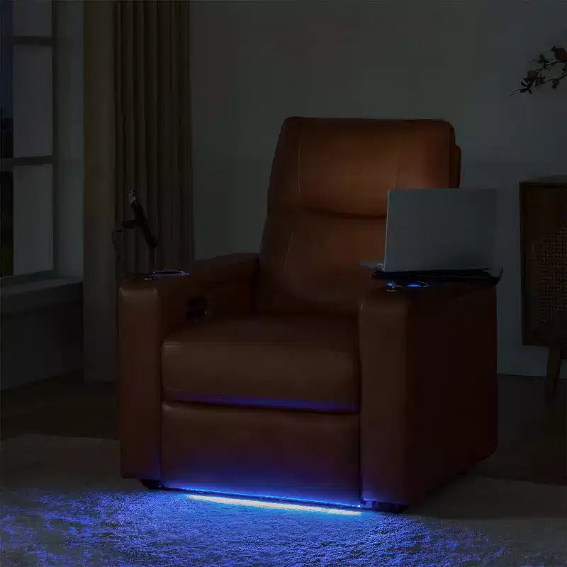 Fauteuil inclinable en cuir véritable