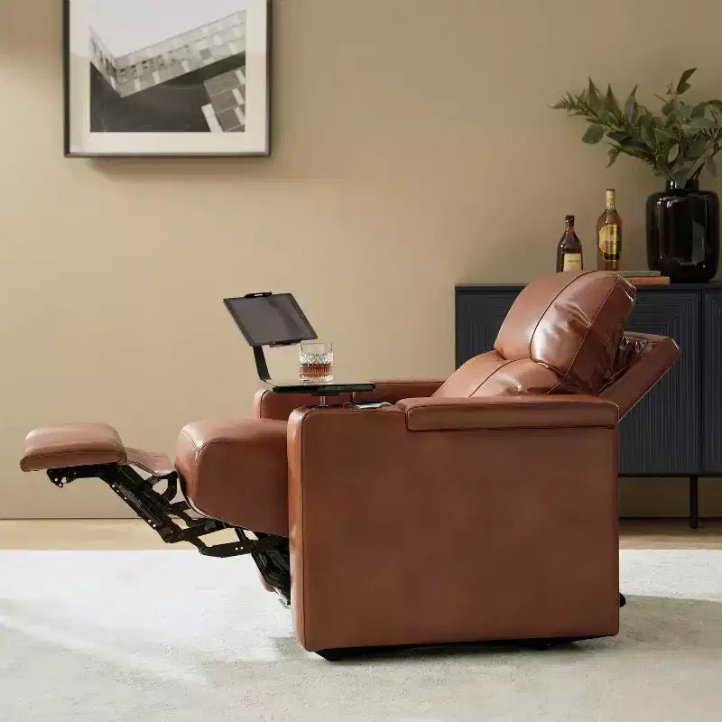 Fauteuil inclinable en cuir véritable