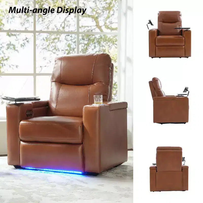 Fauteuil inclinable en cuir véritable