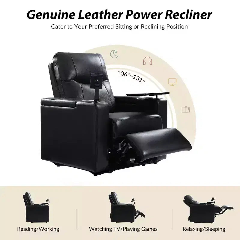 Fauteuil inclinable en cuir véritable