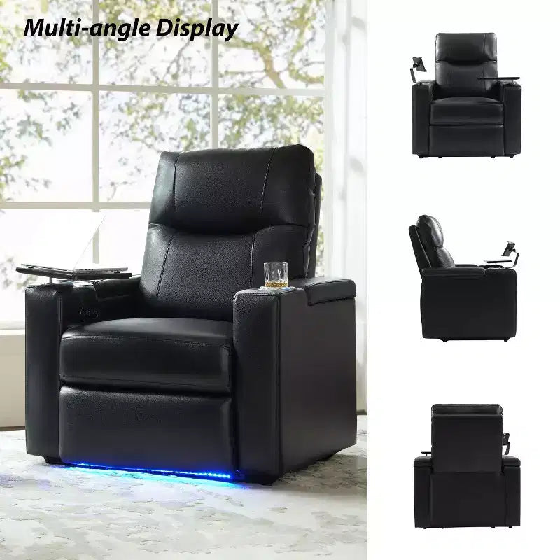 Fauteuil inclinable en cuir véritable