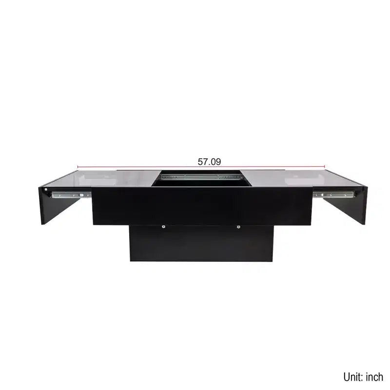 Table basse de rangement rectangulaire moderne de 100 cm avec plateau coulissant