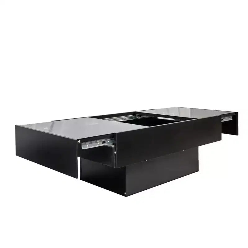 Table basse de rangement rectangulaire moderne de 100 cm avec plateau coulissant