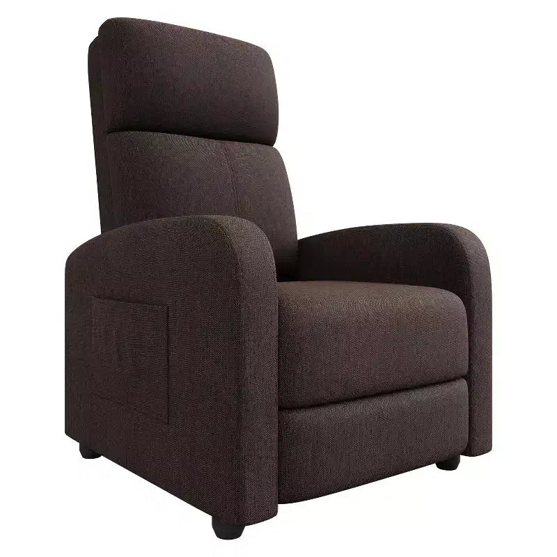 Fauteuil inclinable pour adultes, canapé simple réglable, avec poche latérale, dossier haut, accoudoirs larges et siège rembourré, pour salon
