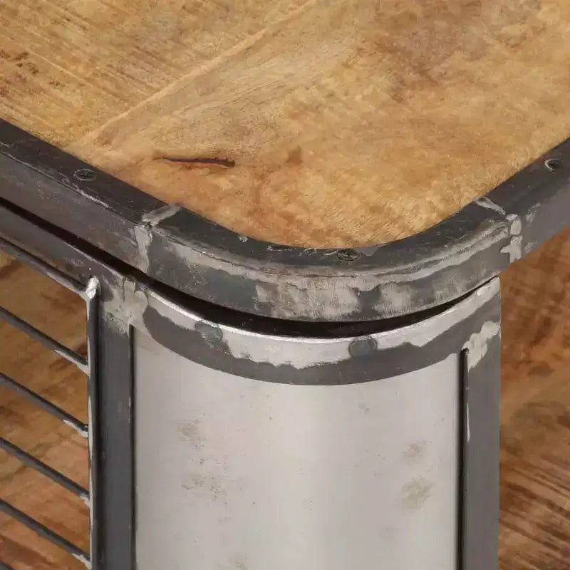 Table basse avec 4 roulettes, bois de manguier massif, 100 cm