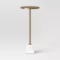 Table d'appoint en métal effet marbre, finition or