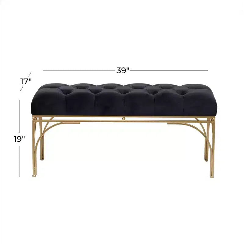 Banc rectangulaire en velours Glam