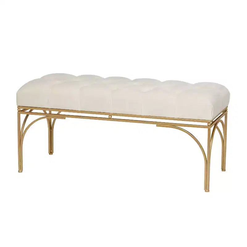 Banc rectangulaire en velours Glam