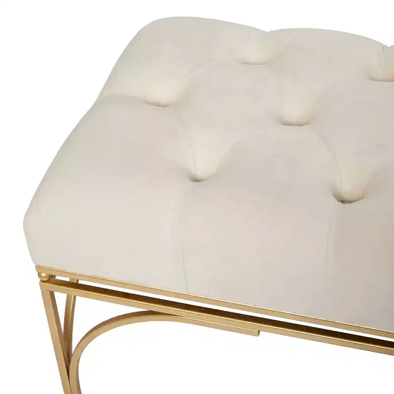 Banc rectangulaire en velours Glam