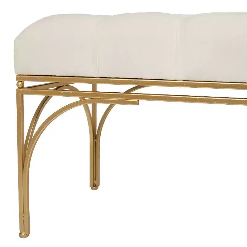 Banc rectangulaire en velours Glam