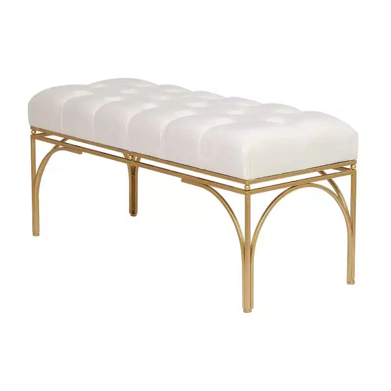 Banc rectangulaire en velours Glam