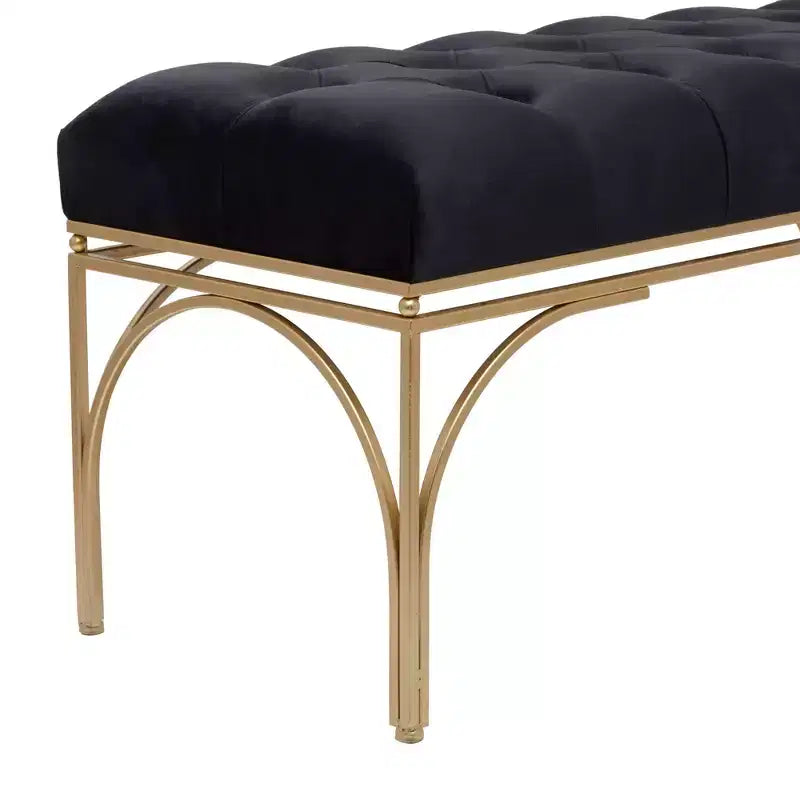 Banc rectangulaire en velours Glam