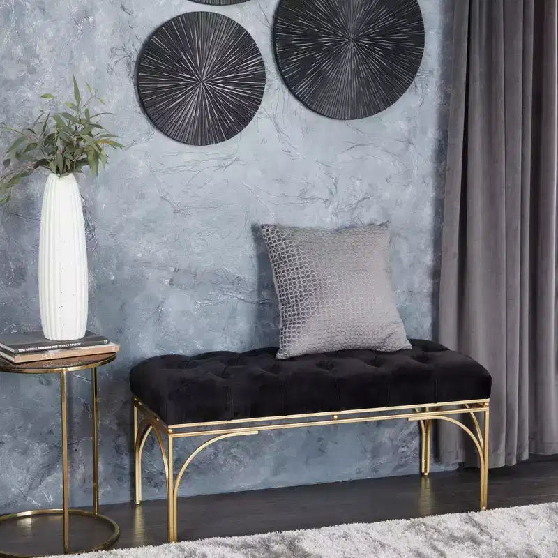 Banc rectangulaire en velours Glam