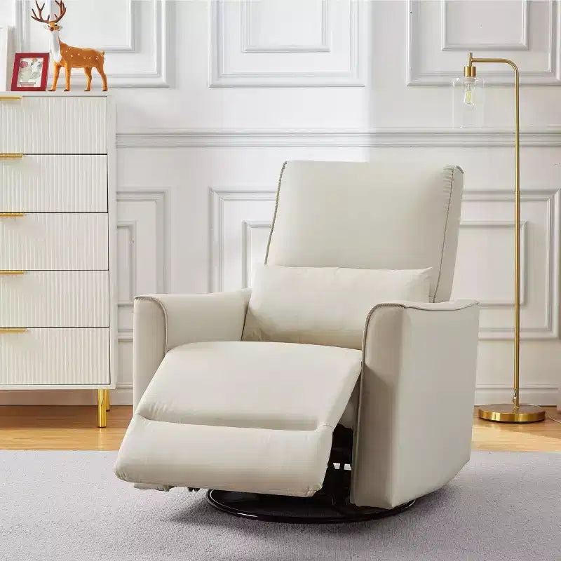 Fauteuil inclinable à bascule pivotant à 360°, fauteuil à bascule planeur, fauteuil inclinable en similicuir rembourré